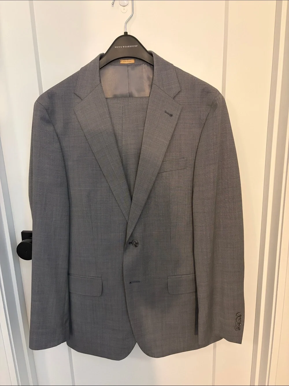 Joseph Abboud Men's Grey Textured Two-Button Suit Jacket and Pants